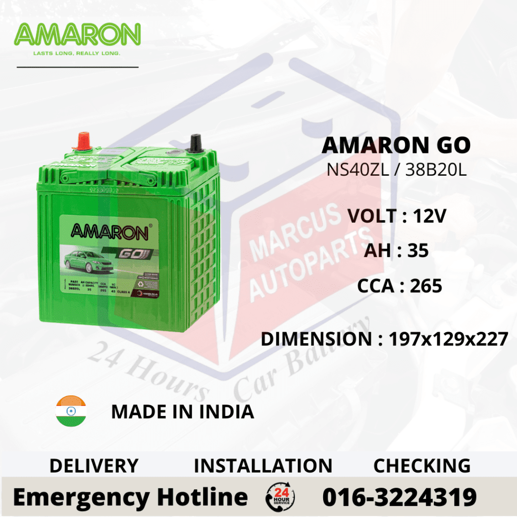 AMARON GO NS40ZL 38B20L CAR BATTERY | 24 HOURS CAR BATTERY 0163224319