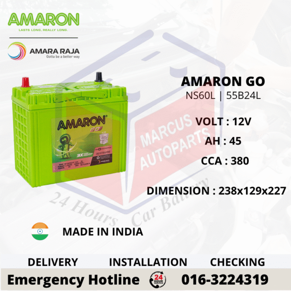 AMARON GO NS60L | 55B24L CAR BATTERY