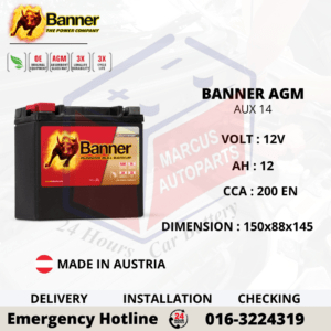 BANNER RUNNING BULL AGM YTX14-BS | 51214 BATTERY