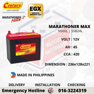 CENTURY MARATHONER MAX NS60L | 55B24L CAR BATTERY