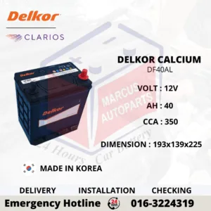 DELKOR SMF DF40AL | NS40ZL 40AH 350CCA CAR BATTERY