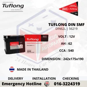 TUFLONG SMF LN2 | 56219 | DIN62L 62AH 540CCA CAR BATTERY