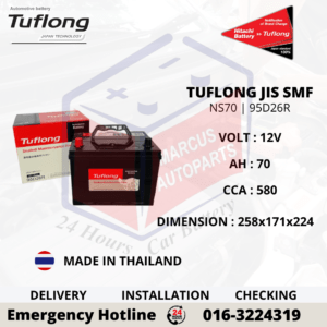 TUFLONG SMF NX110-5 | NS70 | 95D26R CAR BATTERY