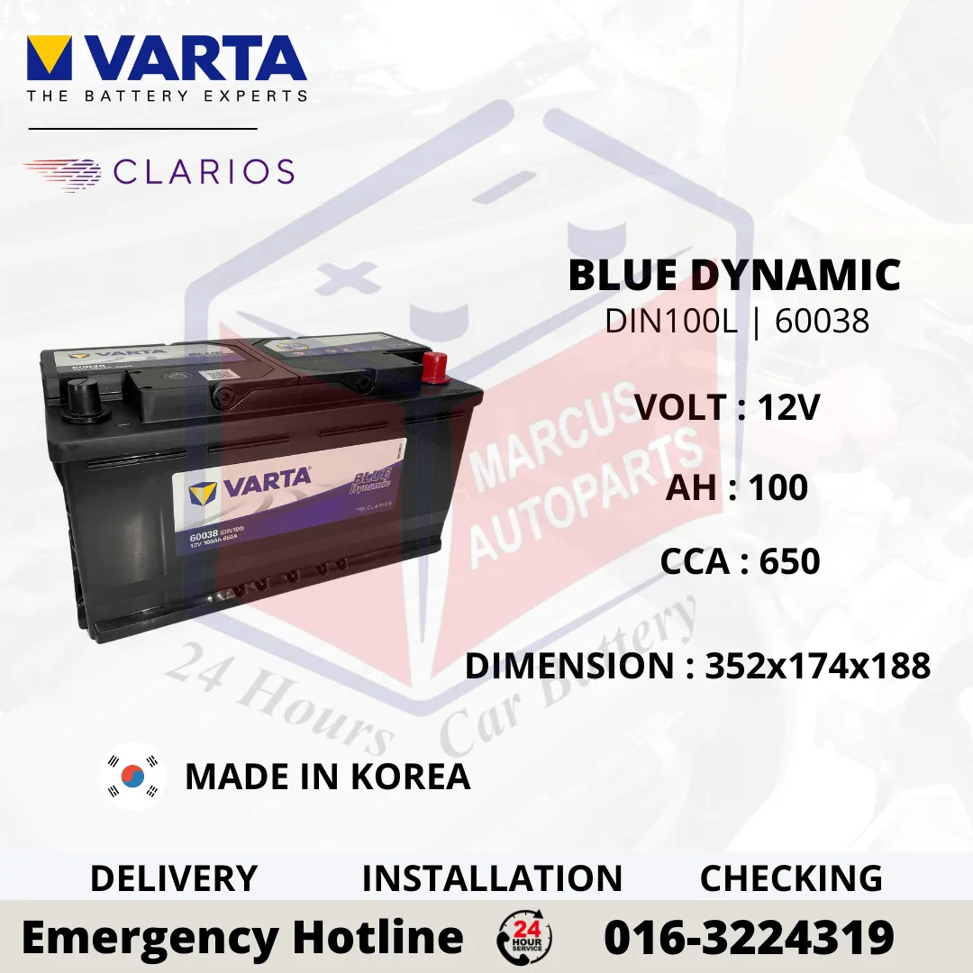 VARTA BLUE DYNAMIC LN5 | DIN100L | 60038 100AH 650CCA CAR BATTERY