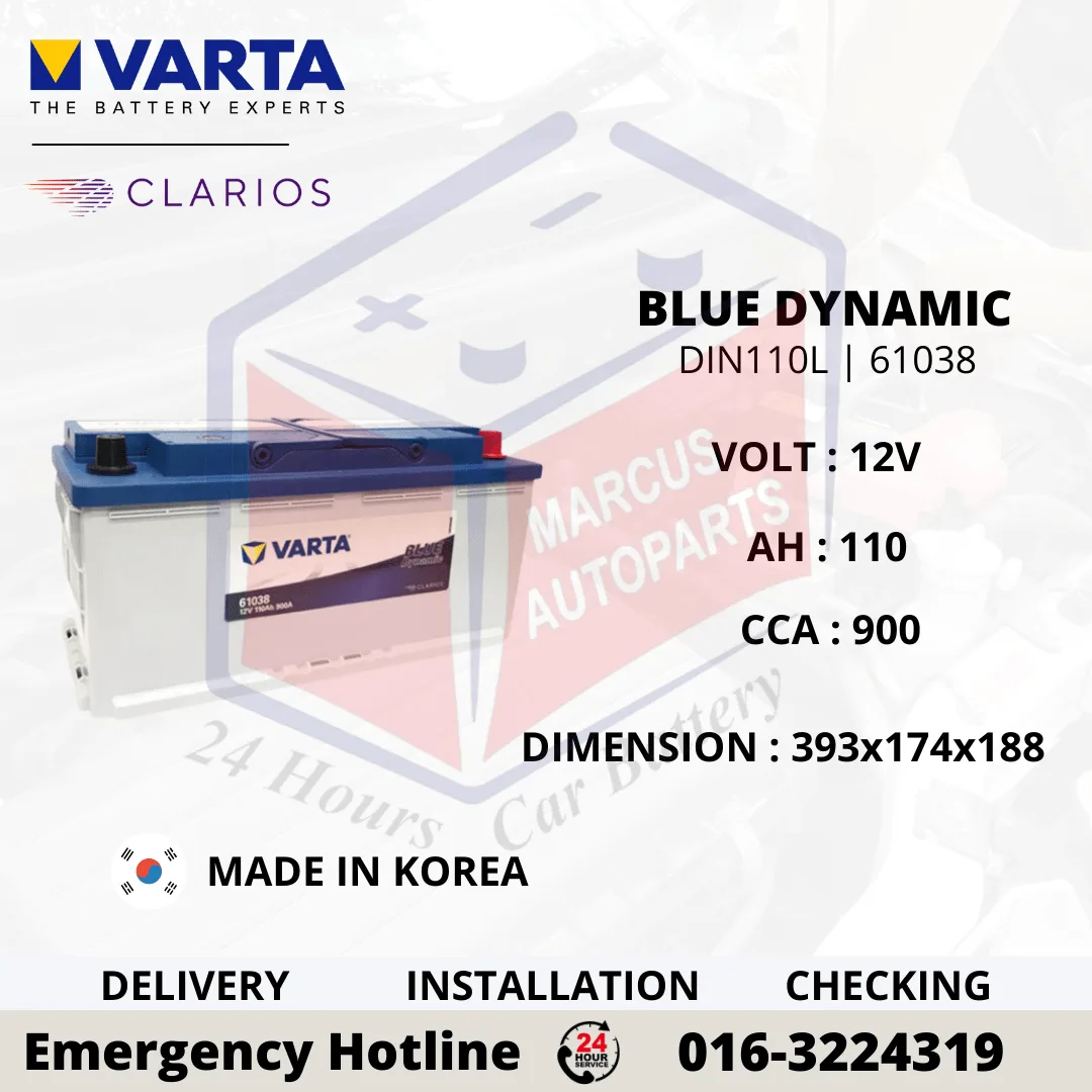 VARTA BLUE DYNAMIC LN6 | DIN110L | 61038 110AH 900CCA CAR BATTERY