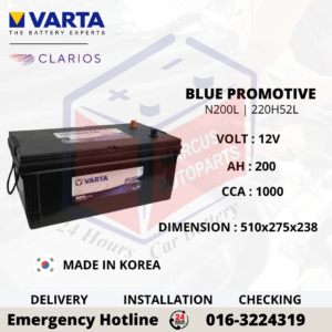 VARTA PROMOTIVE BLUE SLI N200 | 220H52L AUTOMOTIVE BATTERY