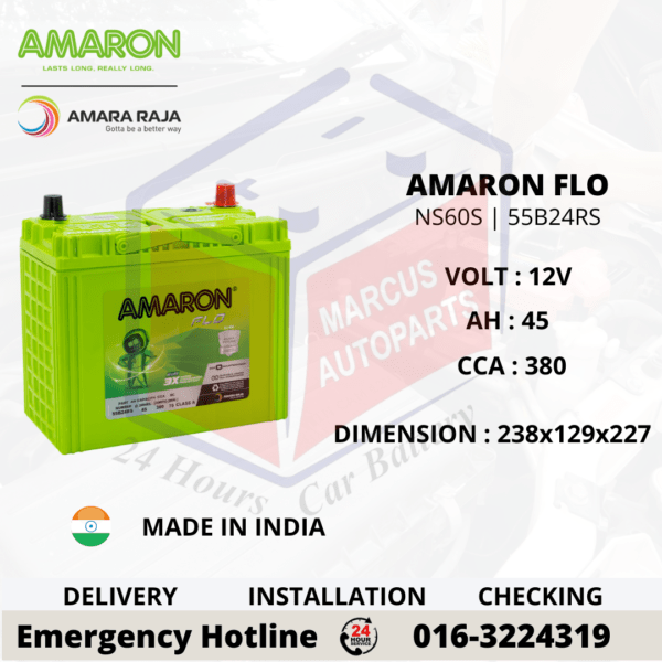 AMARON FLO NX100-S6S | NS60S | 55B24RS CAR BATTERY