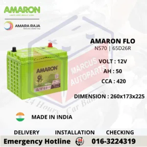 Amaron FLO NS70 65D26R 50Ah 420CCA Maintenance Free Car Battery