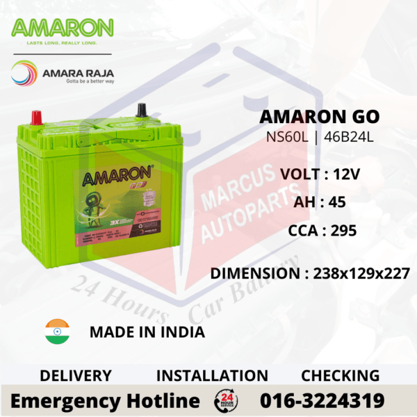 AMARON GO NS60L | 46B24L CAR BATTERY