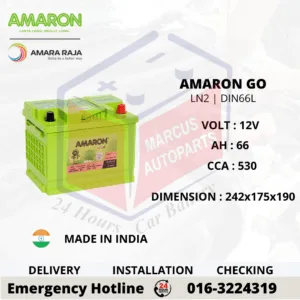 Amaron GO LN2 DIN66L 66Ah 530CCA Maintenance Free Car Battery