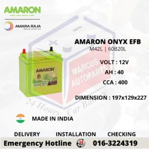Amaron ONYX EFB M42L 60B20L 40Ah 400CCA Start Stop Car Battery
