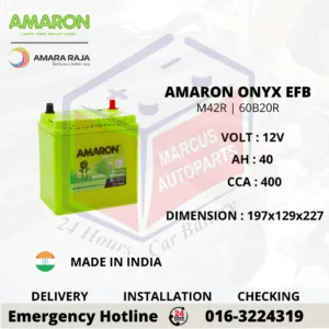Amaron ONYX EFB M42R 60B20R 40Ah 400CCA Start Stop Car Battery