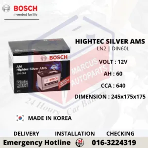 BOSCH AM HIGHTEC SILVER AMS LN2 DIN60L 0092S57176 60AH 640CCA CAR BATTERY