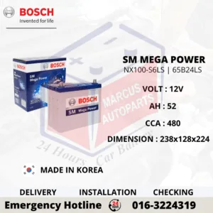 BOSCH SM MEGA POWER NX100-S6LS NS60LS 65B24LS 0092S47026 52AH 480CCA CAR BATTERY