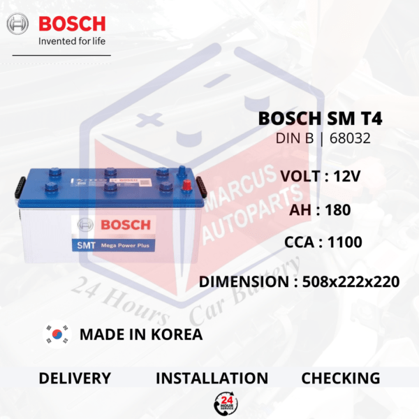 BOSCH SM T4 MEGA POWER DIN B | 68032 AUTOMOTIVE BATTERY