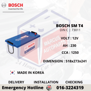 BOSCH SM T4 MEGA POWER DIN C | DIN230 | 73011 | 0092S37072 230AH 1250CCA SMF COMMERCIAL VEHICLE BATTERY