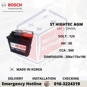 BOSCH ST HIGHTEC AGM LN1 DIN50L 0092S67050 50AH 560CCA START STOP CAR BATTERY