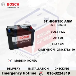BOSCH ST HIGHTEC AGM LN3 DIN70L 0092S67117 70AH 720CCA START STOP CAR BATTERY