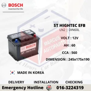 BOSCH ST HIGHTEC EFB LN2 DIN60L 0092S67112 60AH 560CCA START STOP CAR BATTERY