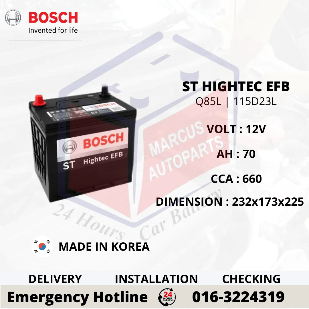 BOSCH ST HIGHTEC EFB Q85L 115D23L 0092S67083 70AH 660CCA START STOP CAR BATTERY