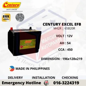 CENTURY EXCEL EFB M42R 65B20R 54Ah 450CCA Start-Stop Car Battery