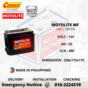 CENTURY MOTOLITE MF LN2 | DIN55L CAR BATTERY