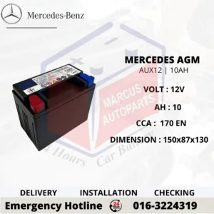 MERCEDES-BENZ AGM AUX12 | A000982950864 10AH 170EN AUXILIARY BATTERY