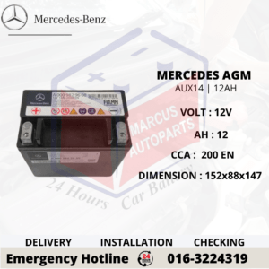 MERCEDES BENZ AGM AUX14 | 12AH AUXILIARY BATTERY