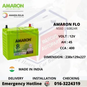 Amaron FLO NX100-S6 NS60 60B24R 45Ah Maintenance Free Car Battery