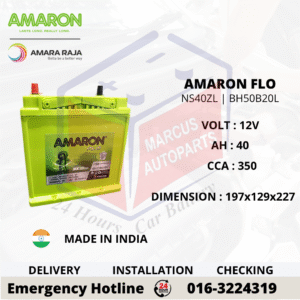 Amaron Flo NS40ZL BH50B20L 40Ah Maintenance Free Car Battery For Kia Picanto