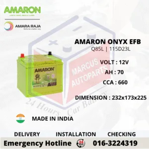 Amaron ONYX EFB Q85L 115D23L 70Ah 660CCA Start Stop Car Battery