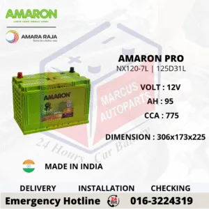 Amaron PRO NX120-7L N70ZL 125D31L 95Ah 775CCA Maintenance Free Car Battery