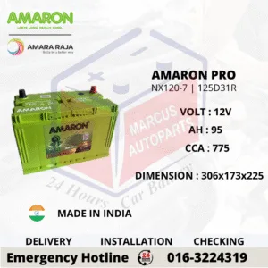 Amaron PRO NX120-7 N70Z 125D31R 95Ah 775CCA Maintenance Free Car Battery