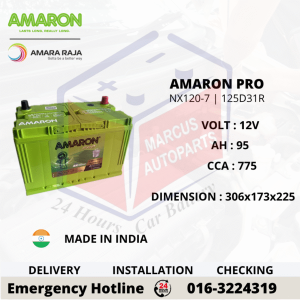 AMARON PRO NX120-7 | N70Z | 125D31R CAR BATTERY