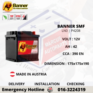BANNER POWER BULL LN0 | P4208 AUTOMOTIVE CAR BATTERY
