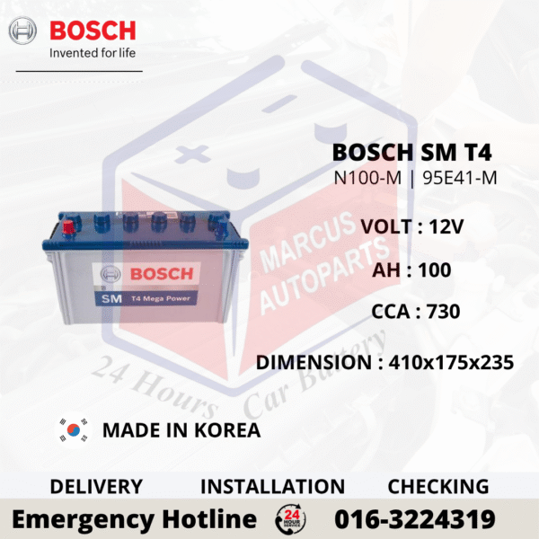 BOSCH SM T4 MEGA POWER N100-M | 95E41-M AUTOMOTIVE BATTERY