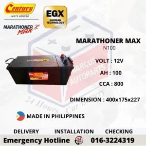 Century Marathoner Max N100 100Ah 800CCA Maintenance Free Commercial Vehicle Battery