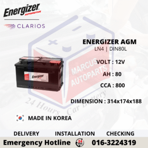 ENERGIZER AGM LN4 | DIN80L CAR BATTERY