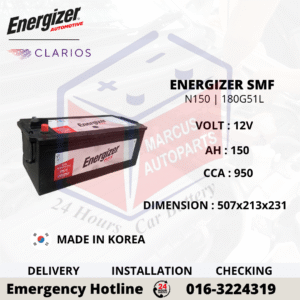 ENERGIZER SMF N150 | 180G51 COMMERCIAL BATTERY