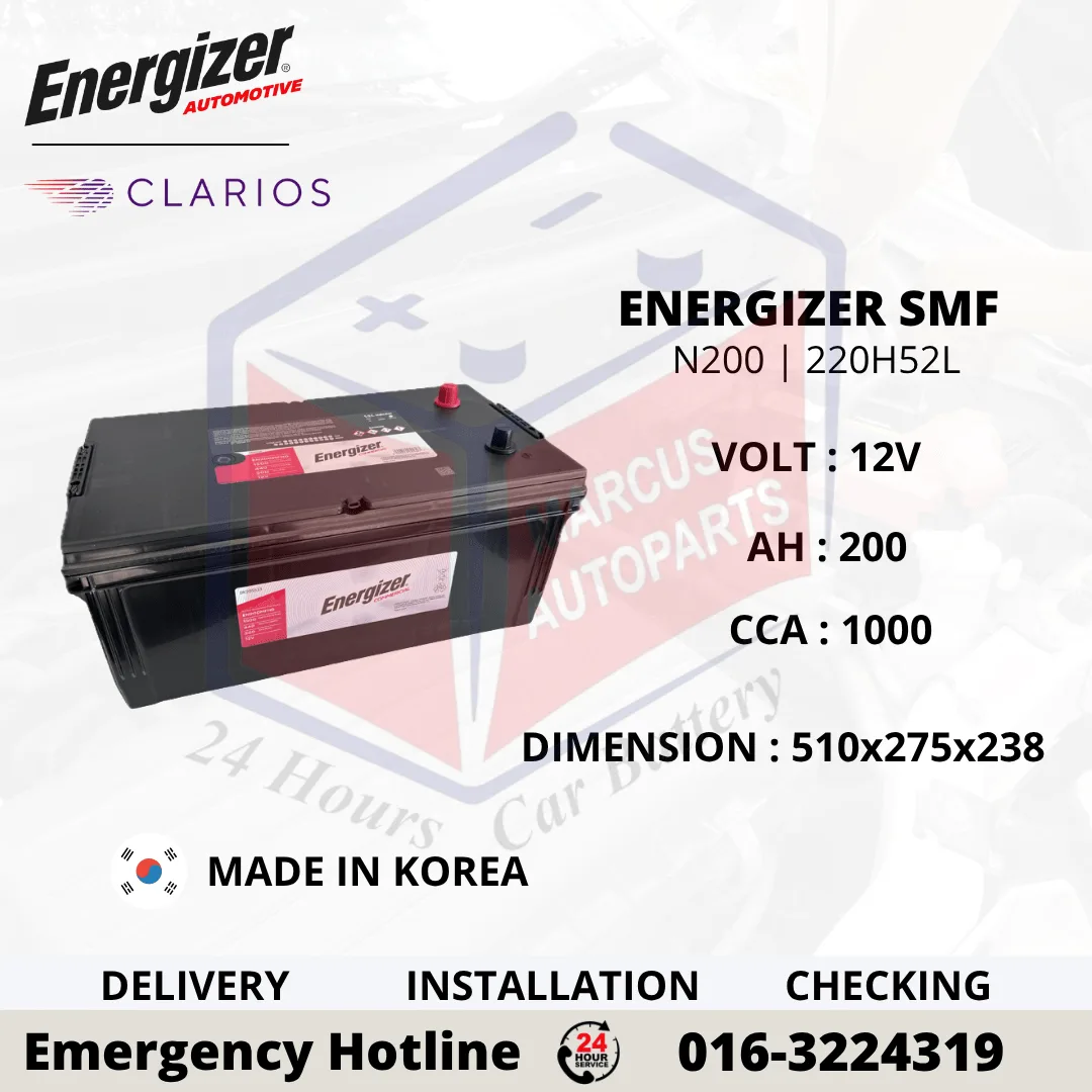 ENERGIZER SMF N200 220H52 200Ah 1000CCA Commercial Battery