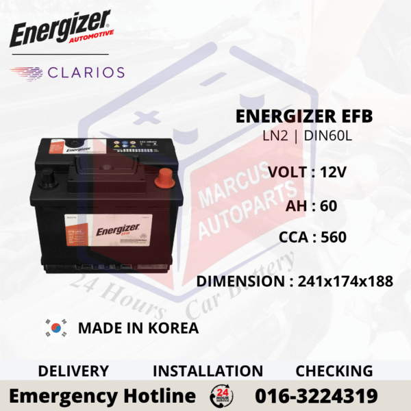 ENERGIZER EFB LN2 | DIN60L CAR BATTERY