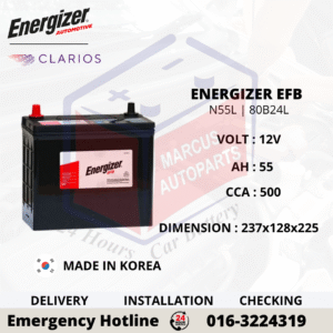 ENERGIZER EFB N55L | 80B24L CAR BATTERY