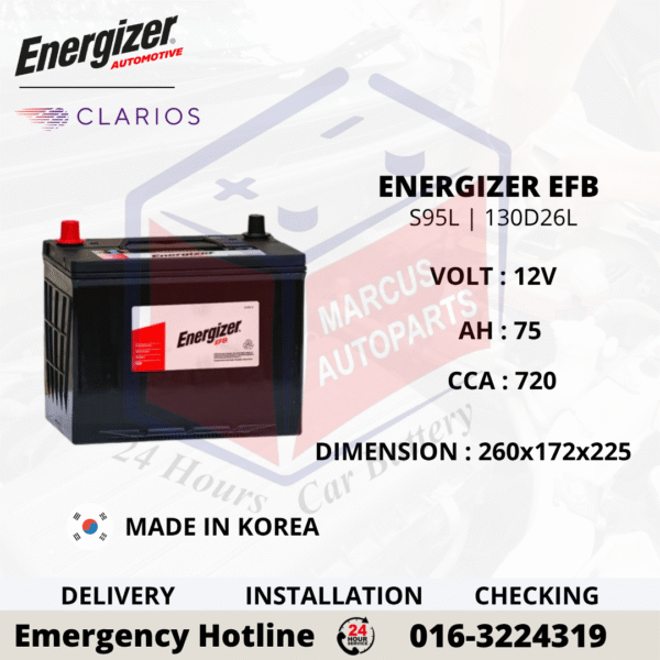 ENERGIZER EFB S95L | 130D26L CAR BATTERY