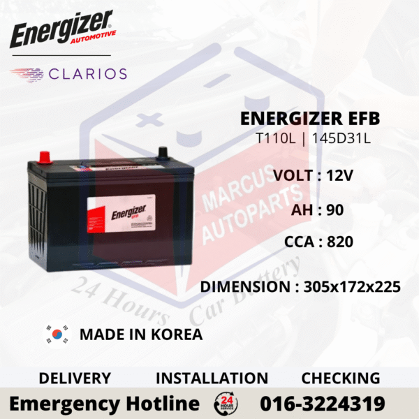 ENERGIZER EFB T110L | 145D31L CAR BATTERY