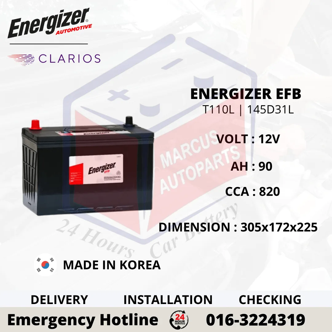 ENERGIZER EFB T110L 145D31L 90Ah 820CCA Start-Stop Car Battery