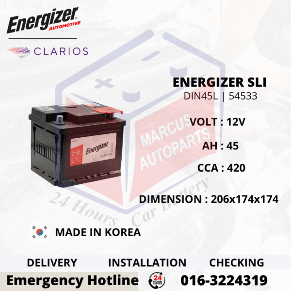 ENERGIZER SLI LN1 | DIN45L CAR BATTERY