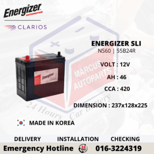 ENERGIZER SLI NX100-S6 | NS60 | 55B24R CAR BATTERY