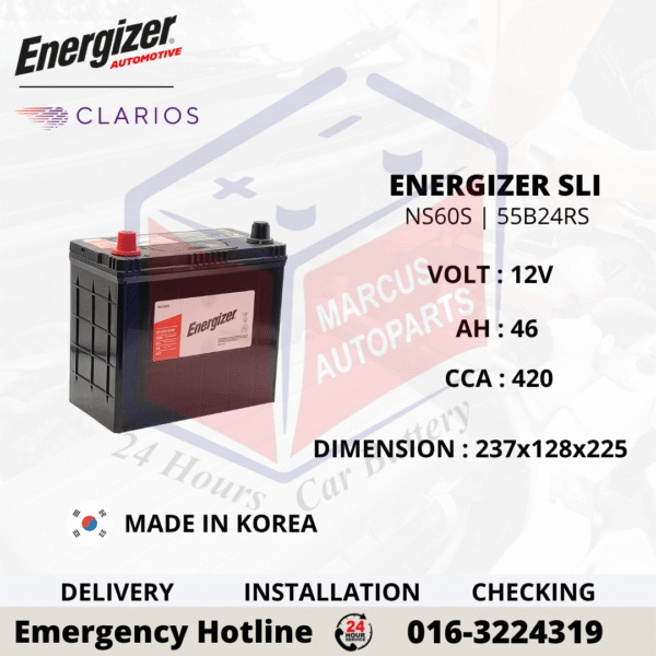 ENERGIZER SLI NX100-S6S | NS60S | 55B24RS CAR BATTERY