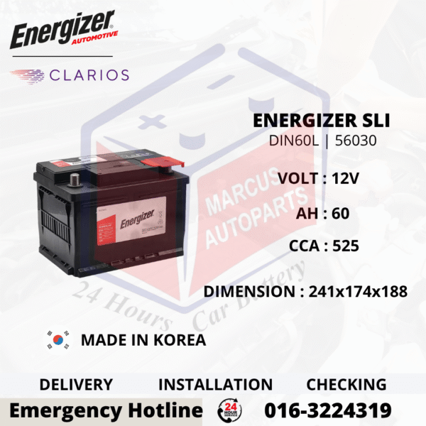 ENERGIZER SLI LN2 | DIN60L CAR BATTERY