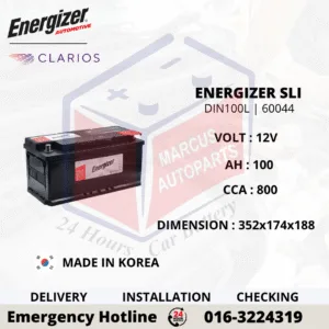 ENERGIZER SLI LN5 DIN100L 60044 100Ah 800CCA Car Battery